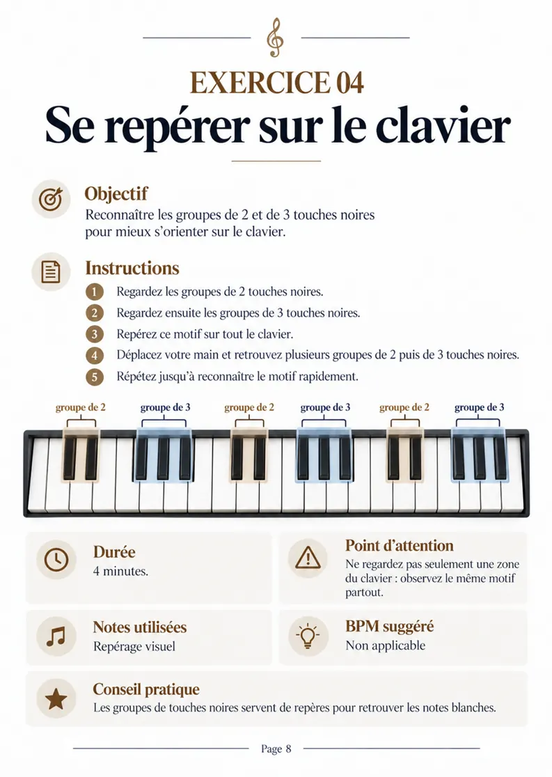 Exercice 04 — Se repérer sur le clavier